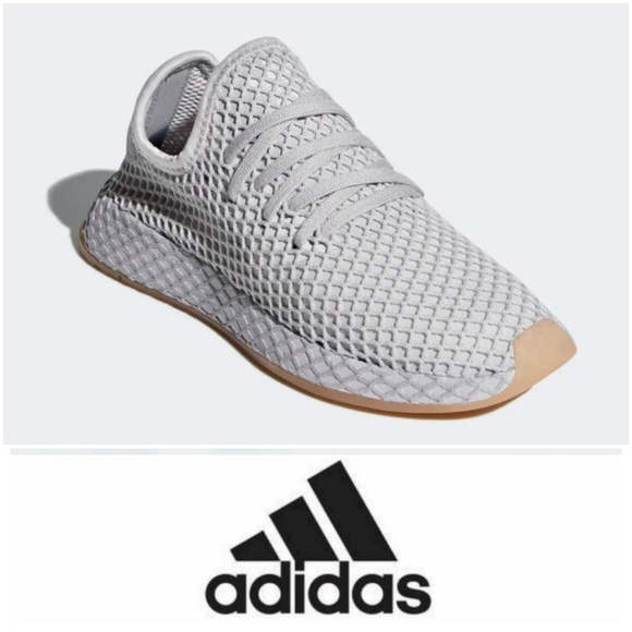 adidas Shoes - Adidas Light Grey Mesh Runner Sneakers
